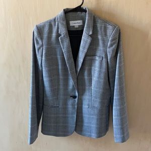 NWOT Calvin Klein Grey Plaid Blazer